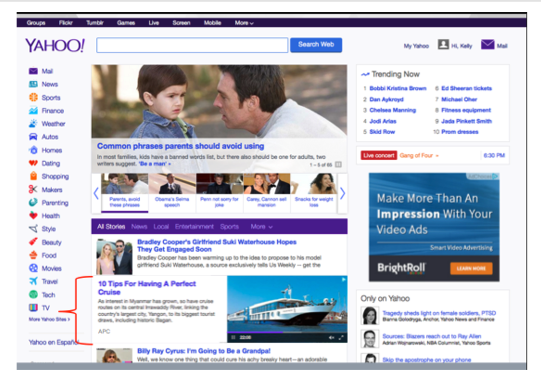 Example: Native Video Ad on the Yahoo! Front Page