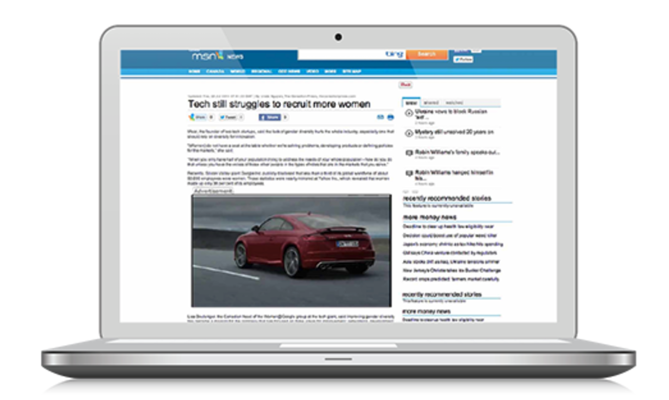 Example: In Article Video Car Ad