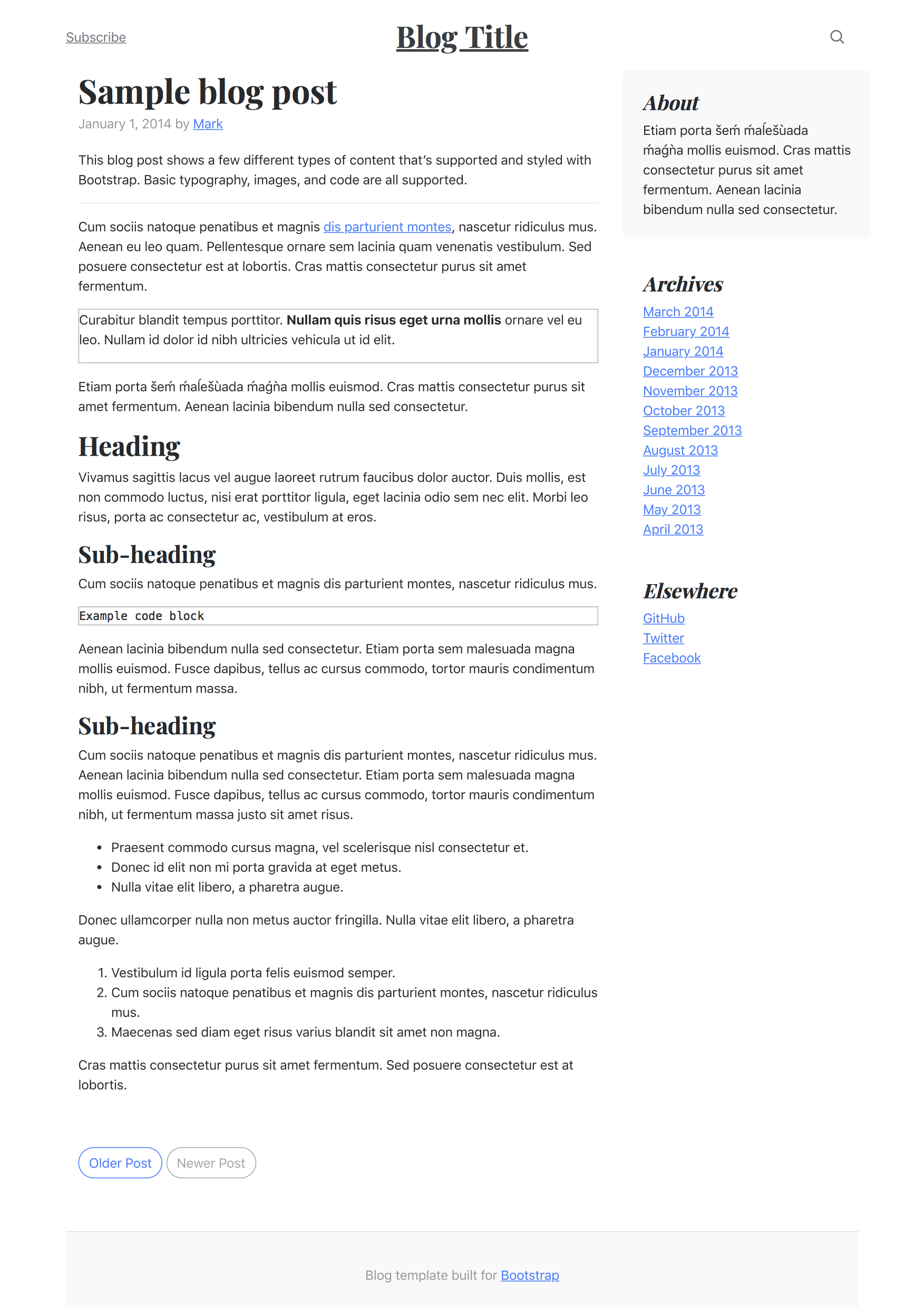 An example blog post, sans design system