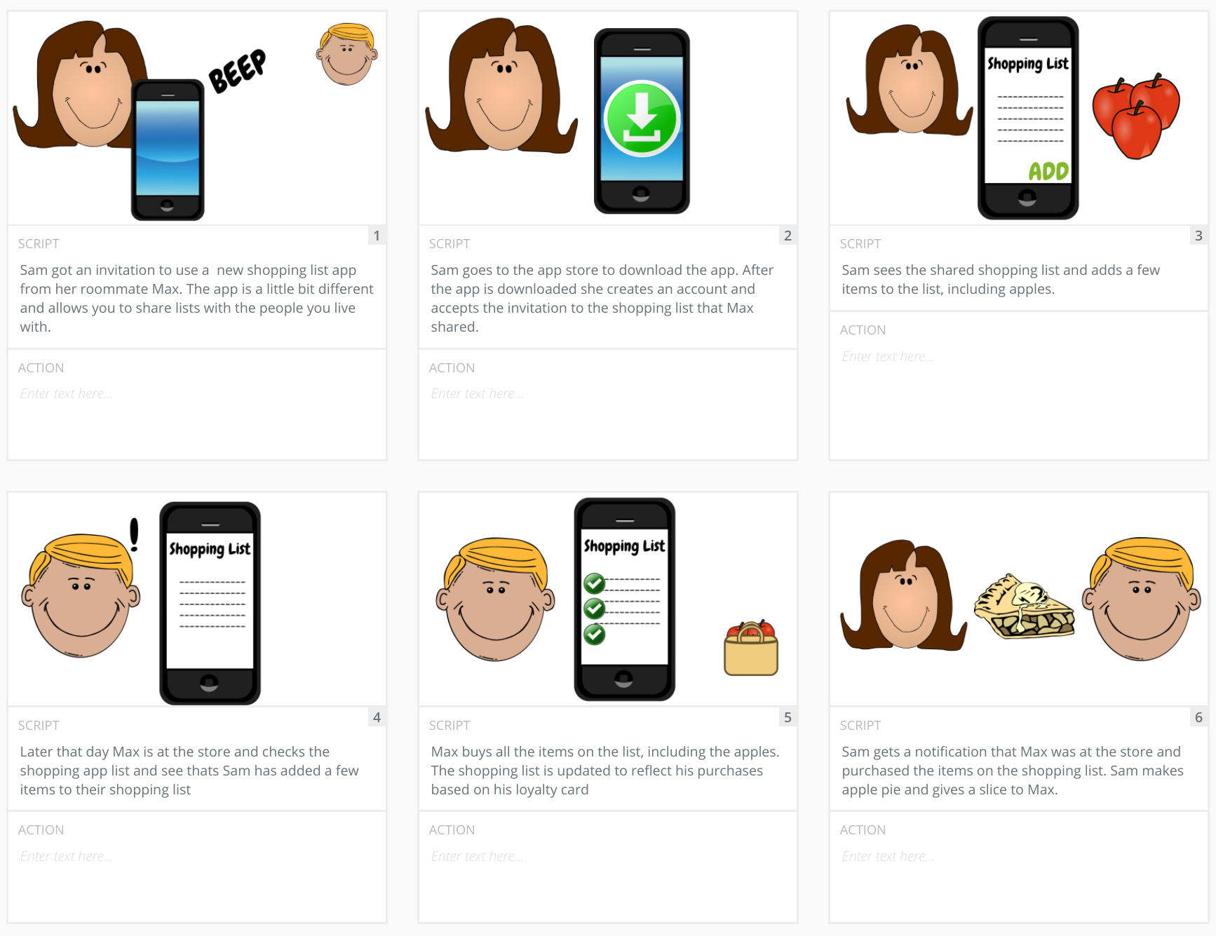 Here’s an example of what a storyboard looks like